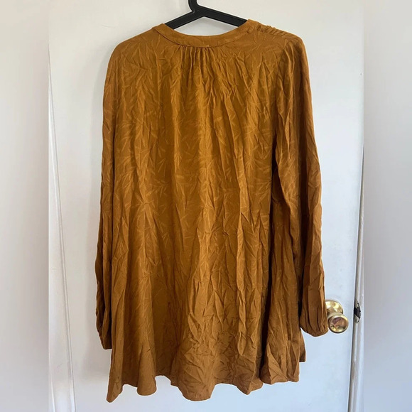 Show Me Your MuMu Gold Floral Leaf Tamika Long Sleeve Tunic Blouse Top | Small - Picture 7 of 7